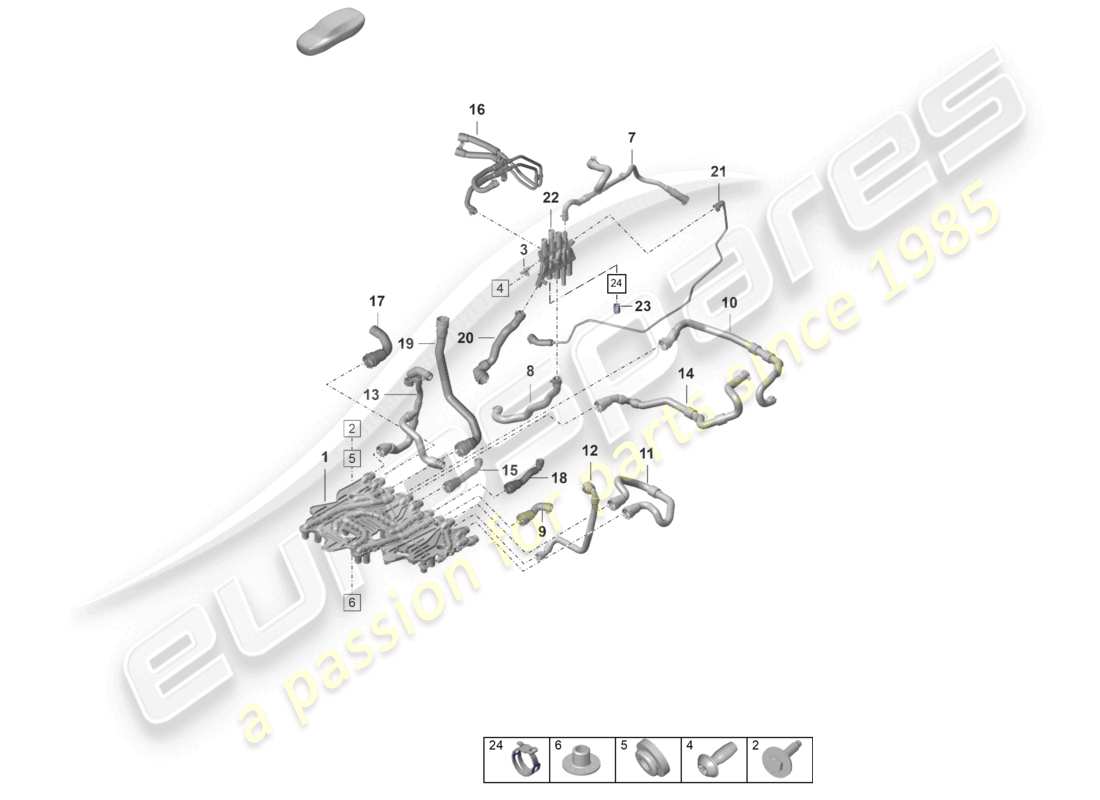porsche 2023 (taycan 9j1-1) tubo de refrigerante d - mj 2021>> diagrama de piezas