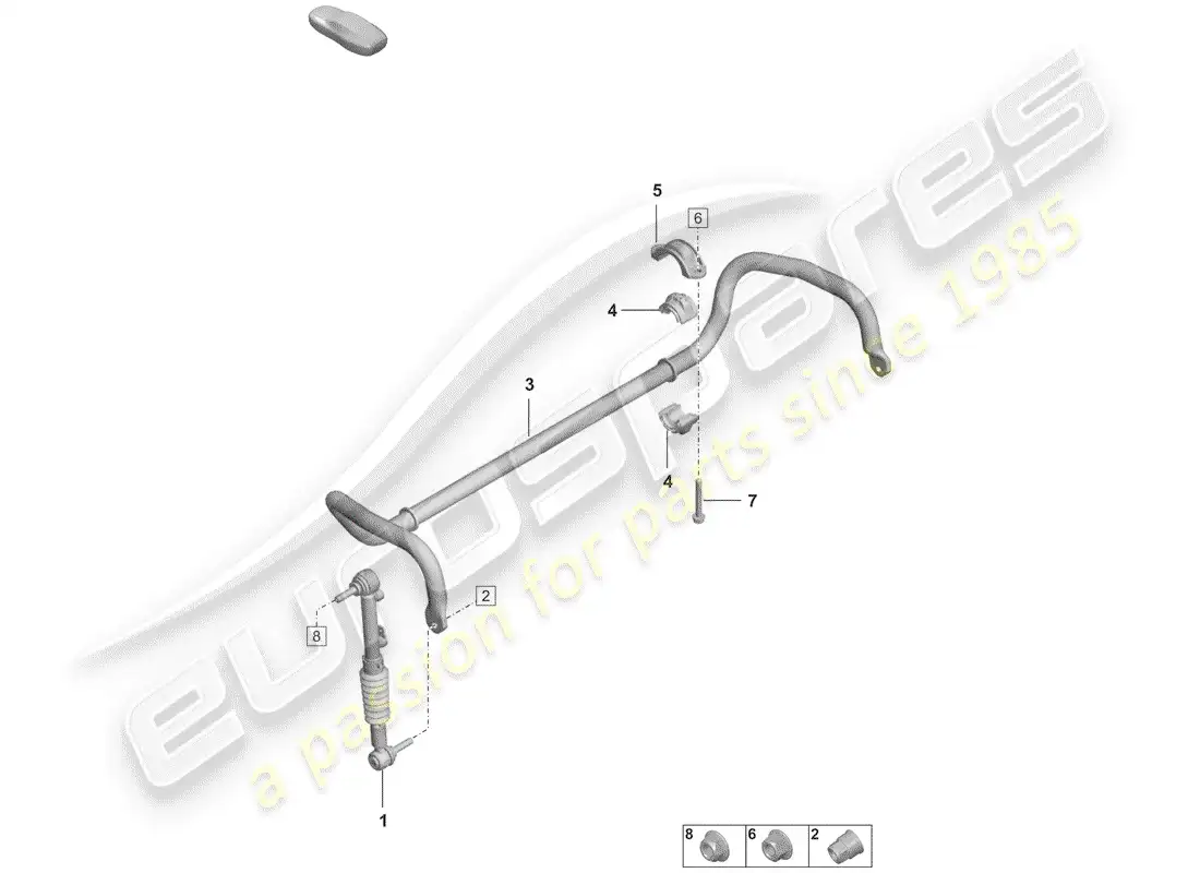 porsche 2019 (992-1) estabilizador diagrama de piezas