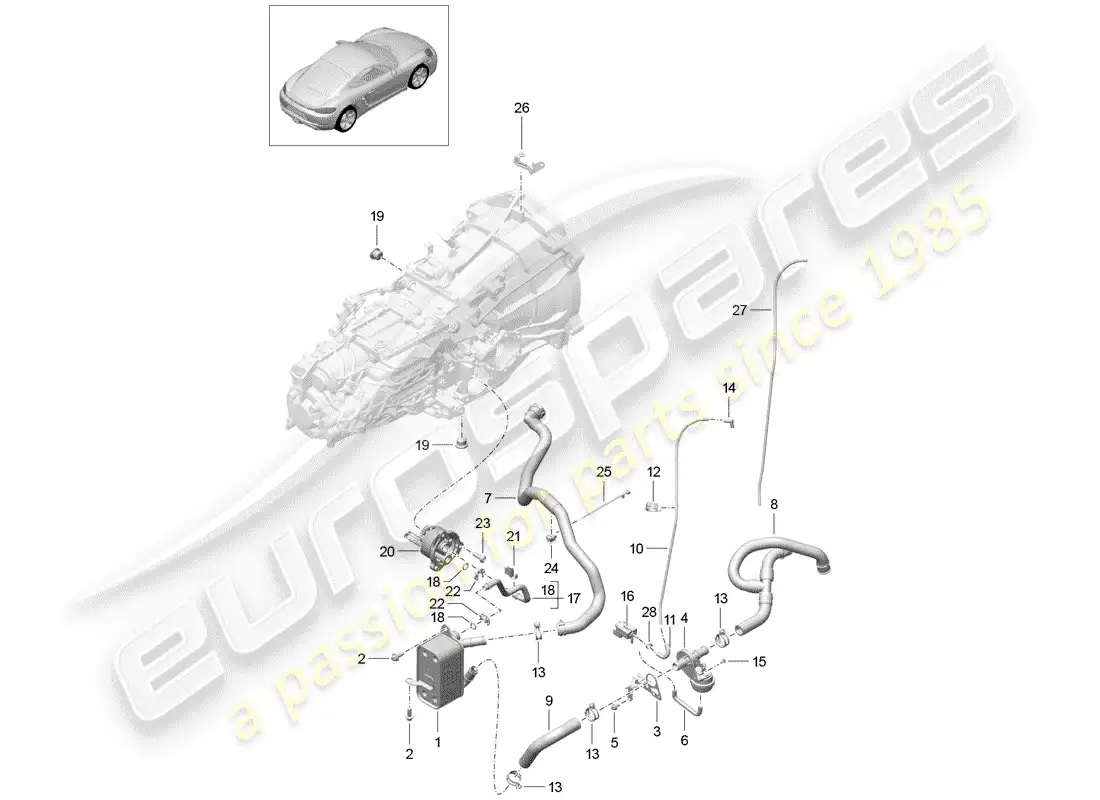 porsche 2017 (718 cayman) manual gearbox diagrama de piezas