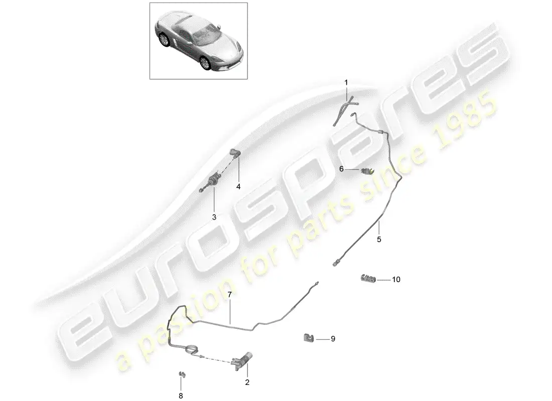 porsche 2017 (718 boxster) embrague hidráulico diagrama de piezas