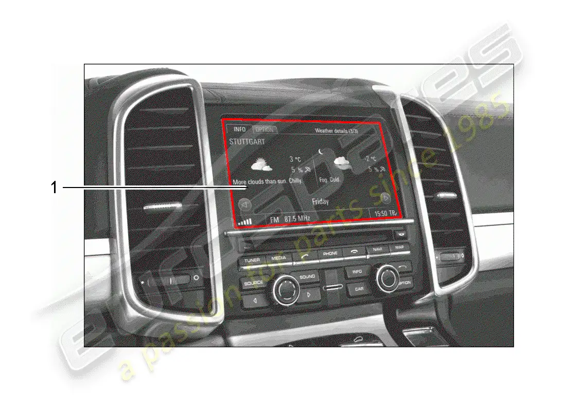 porsche 2008 (tequipment cayenne) kit de instalacion diagrama de piezas