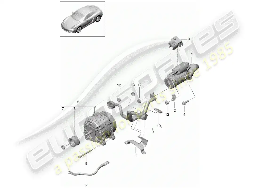porsche 2015 (981 cayman) inicio diagrama de piezas