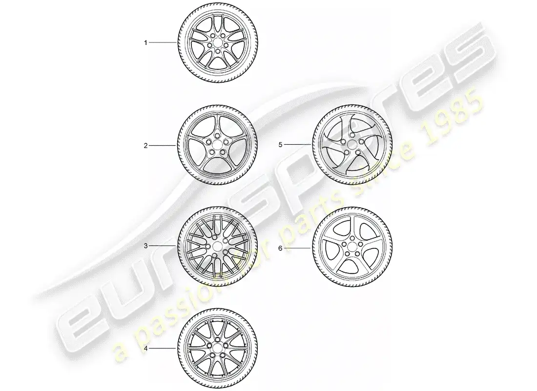 porsche 2011 (tequipment) juegos de ruedas dentadas diagrama de piezas