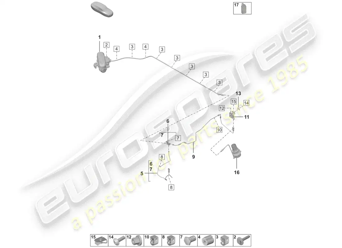 porsche 2019 (992-1) sistema autonivelante diagrama de piezas