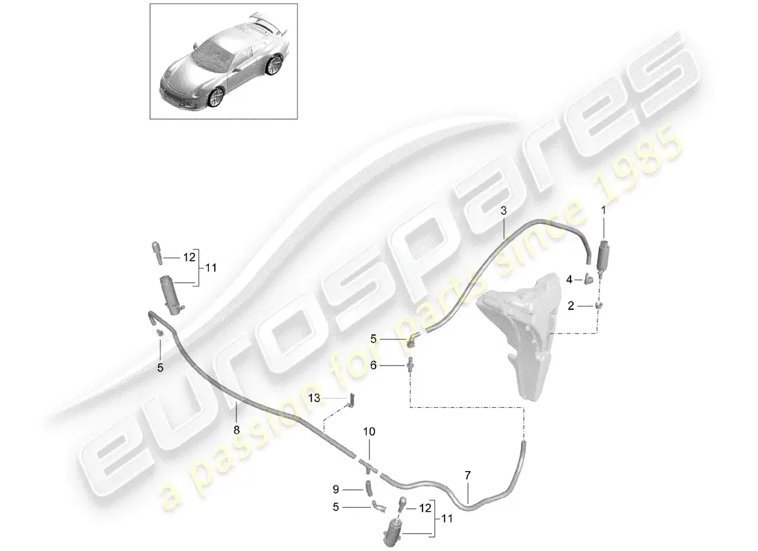 porsche 2016 (991-1 r/gt3/rs) sistema arandela diagrama de piezas