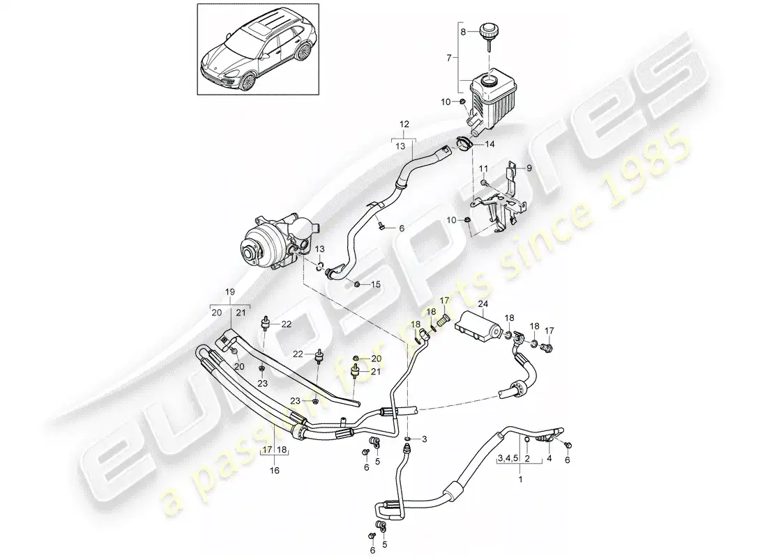 porsche 2013 (cayenne e2 92a) diagrama de piezas del estabilizador