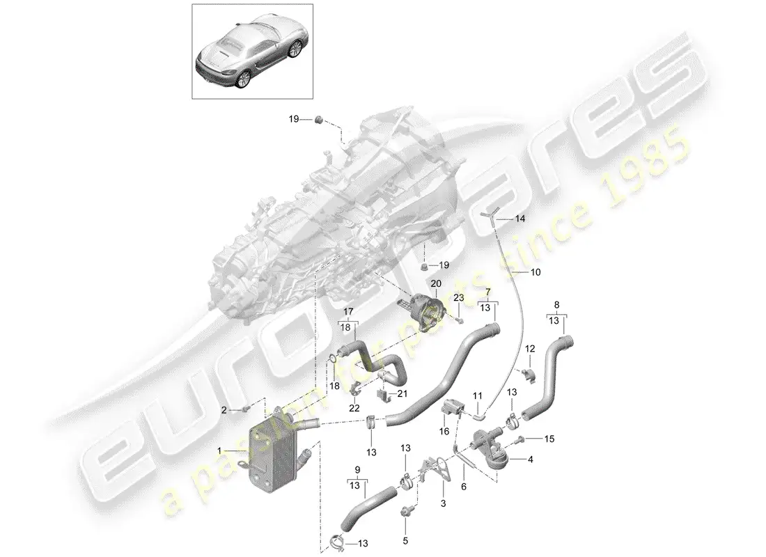porsche 2013 (981 boxster) manual gearbox diagrama de piezas