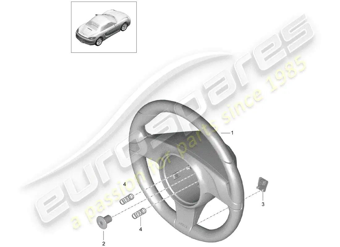 porsche 2014 (981 boxster) volantes diagrama de piezas
