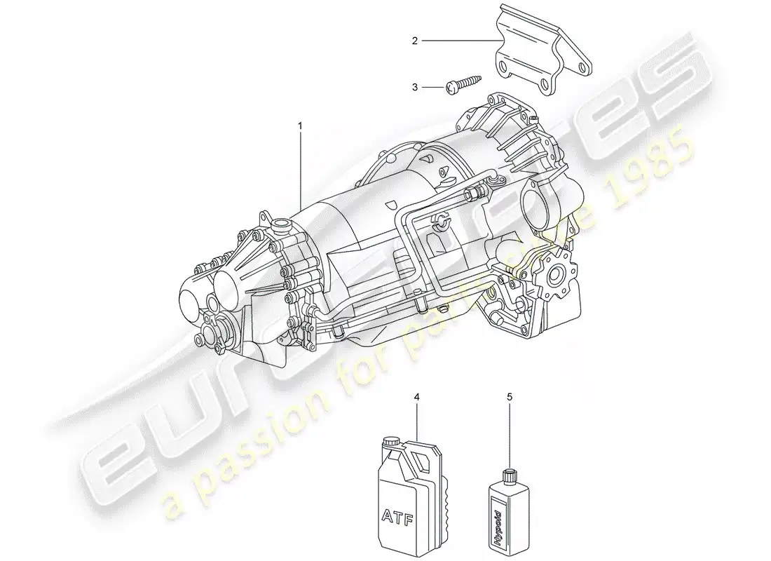porsche 1998 (996) tiptronic - - caja de cambios - d - mj 2002>> diagrama de piezas