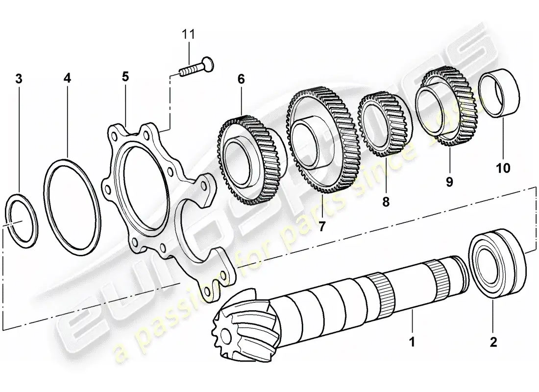 porsche 2002 (996) engranajes y ejes diagrama de piezas