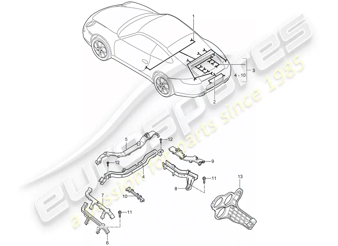 porsche 2012 (997-2) cableando arneses diagrama de piezas
