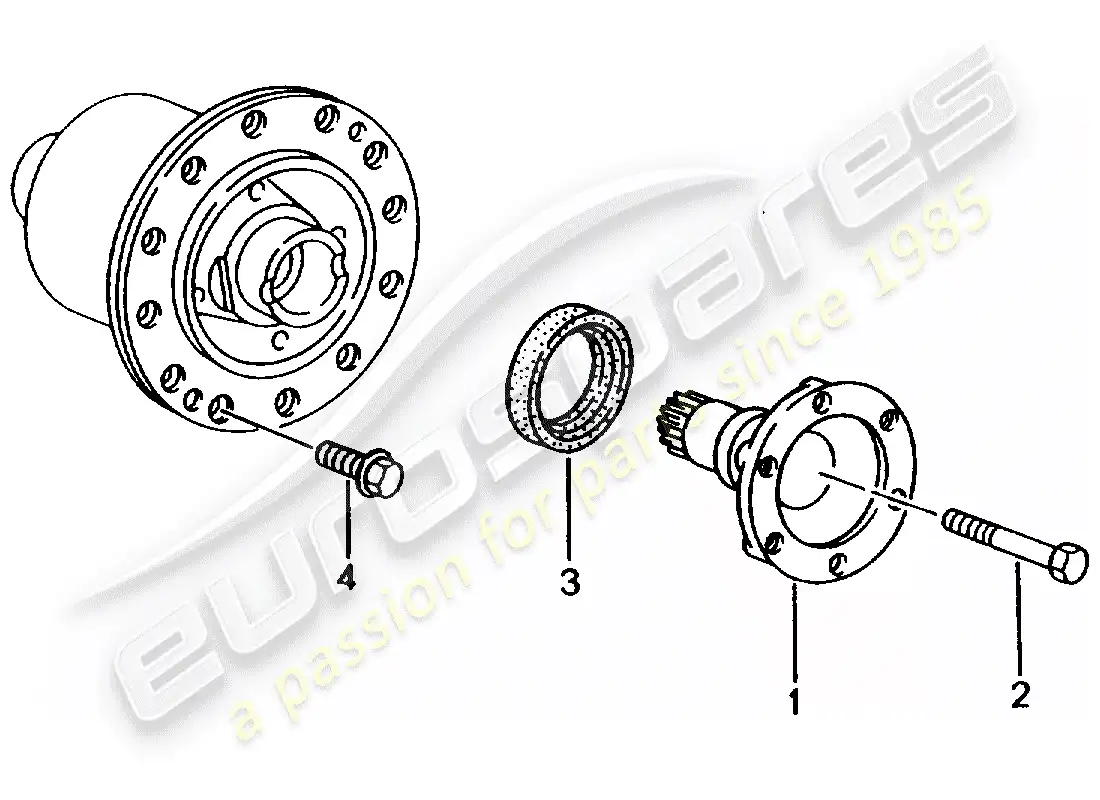 porsche 1999 (996) deslizamiento limitado diferencial - d >> - mj 1999 diagrama de piezas