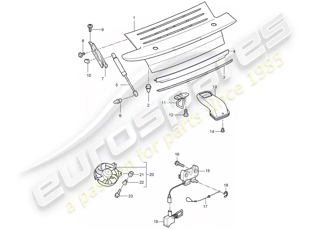 porsche 2009 997-2 turbo / gt2 cubrir diagrama de piezas