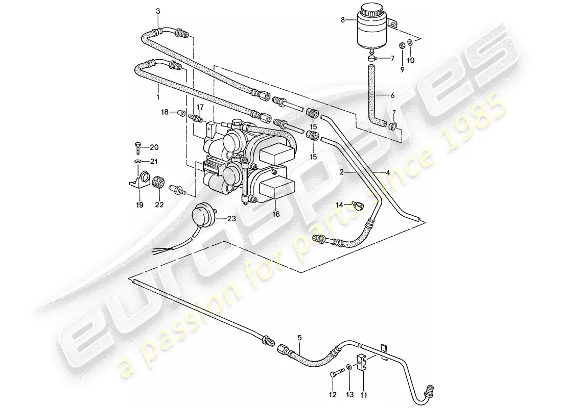 porsche 1988 (959) control de bloqueo diagrama de piezas