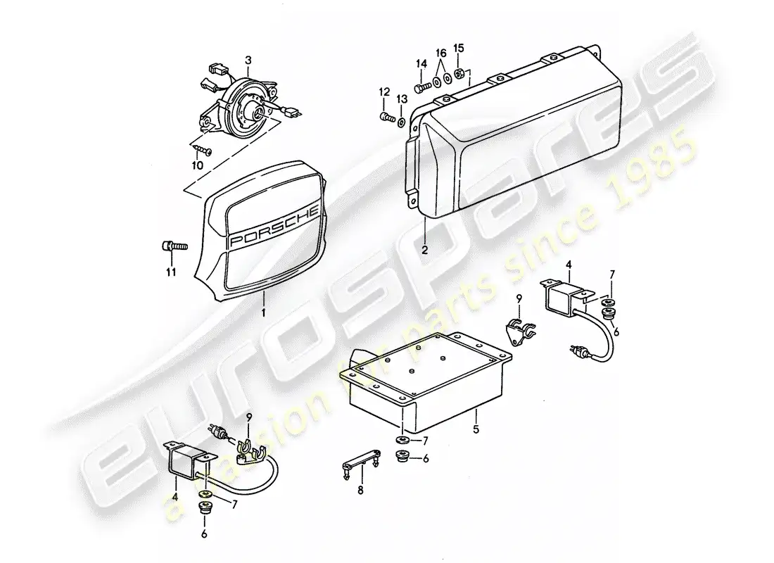porsche 1995 (968) bolsa de aire diagrama de piezas