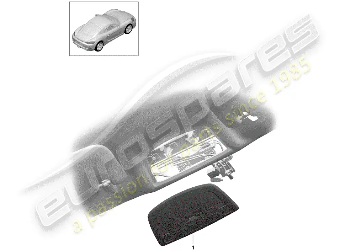 porsche 2018 (718 cayman) soporte diagrama de piezas
