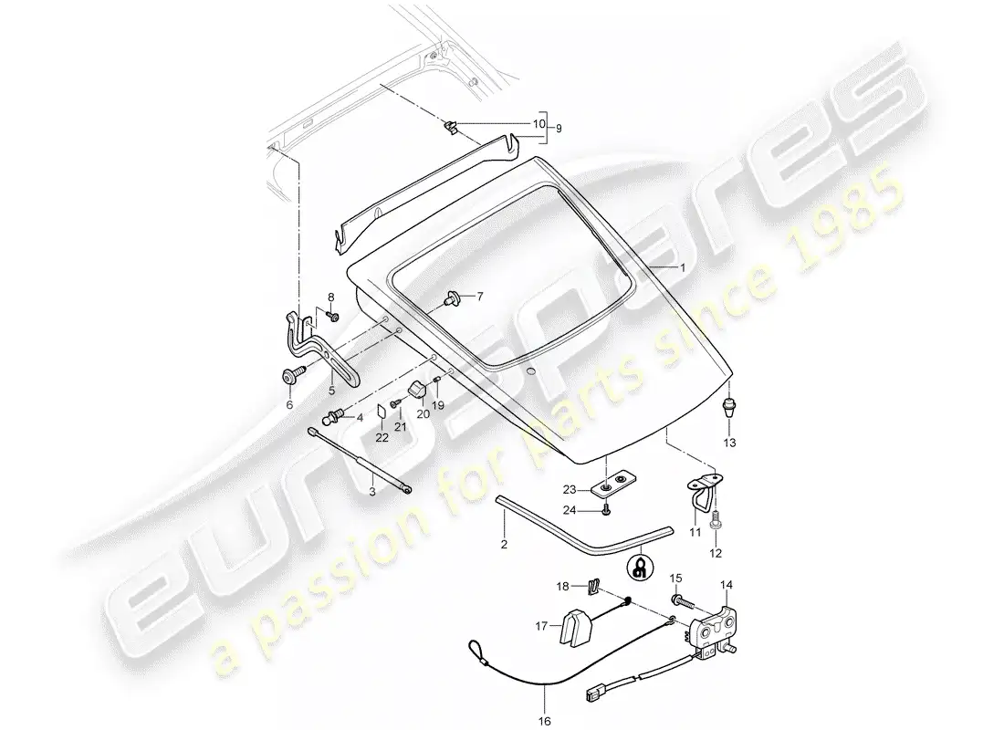 porsche 2009 (987 cayman) cubrir diagrama de piezas