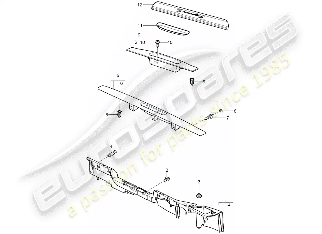 porsche 2006 (987 cayman) recubrimiento diagrama de piezas