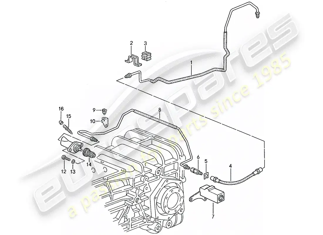 porsche 1991 (928) transmisión automática - control de bloqueo 2 - d - mj 1990>> diagrama de piezas