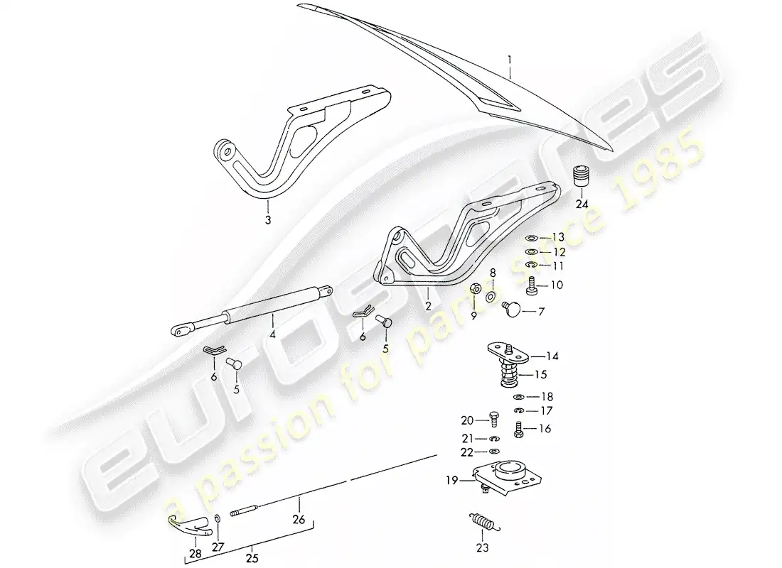 porsche 1972 (911) cubrir diagrama de piezas