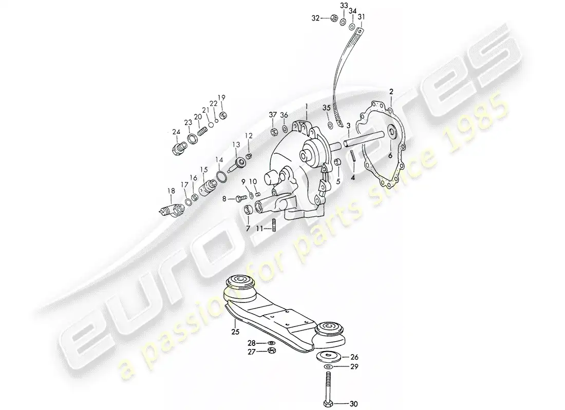 porsche 1972 (911) transmisión cubrir - suspensión de la transmisión - sportomatic - d >> - mj 1971 diagrama de piezas
