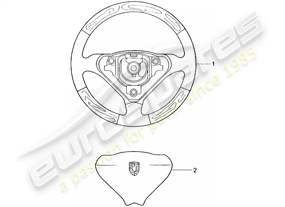 porsche 2011 (tequipment) 3-spoke diagrama de piezas
