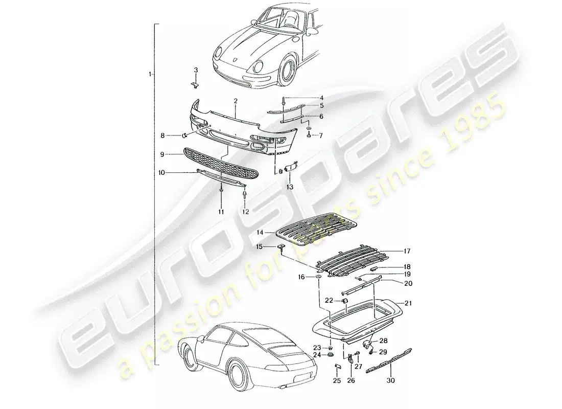porsche 2000 (tequipment) aerokit diagrama de piezas