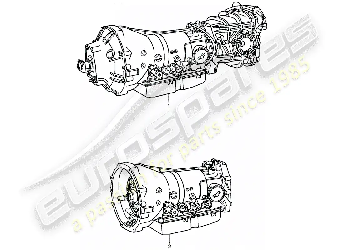 porsche 1985 (928) transmisión automática - transmisión de reemplazo diagrama de piezas