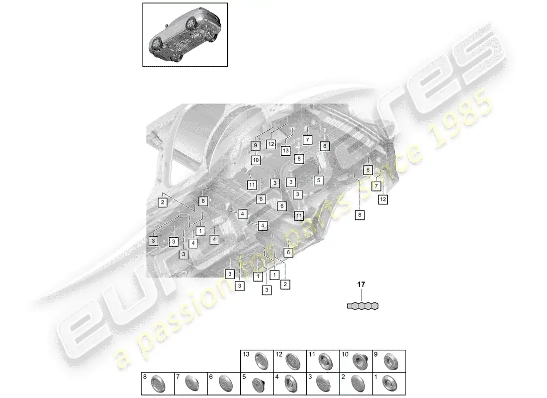 porsche 2019 (cayenne e3 9ya/9yb) enchufar diagrama de piezas