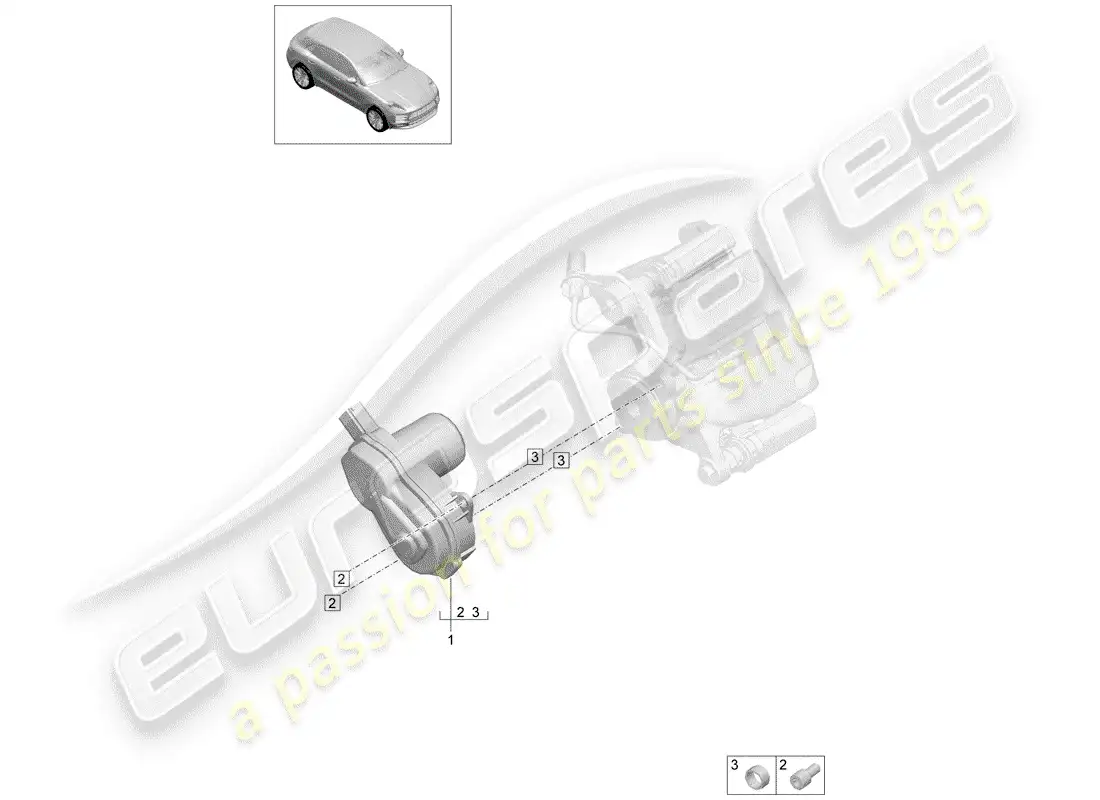 porsche 2019 (macan) parking brake diagrama de piezas