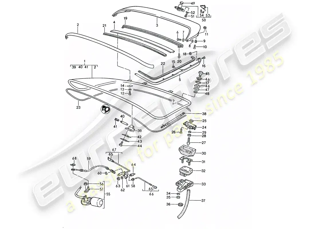 porsche 1990 (944) tapa del maletero trasero - spoiler trasero - d - mj 1990>> diagrama de piezas