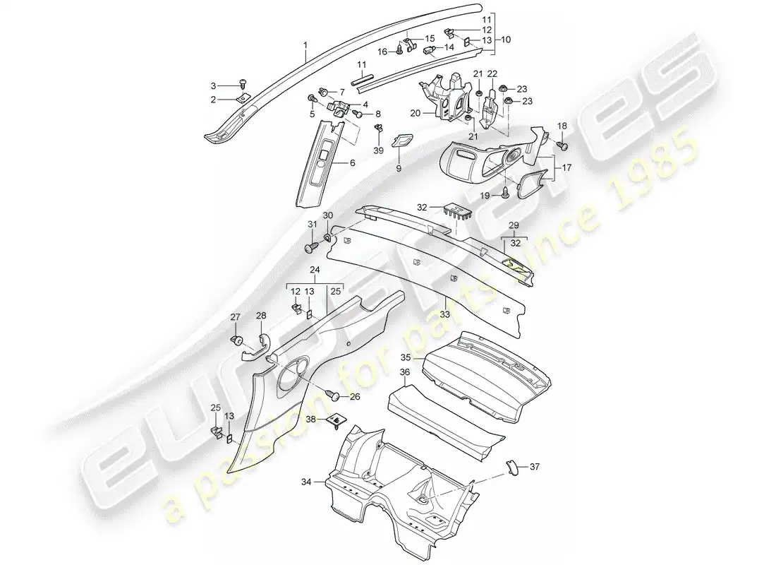 porsche 2009 (997-2) adornos diagrama de piezas