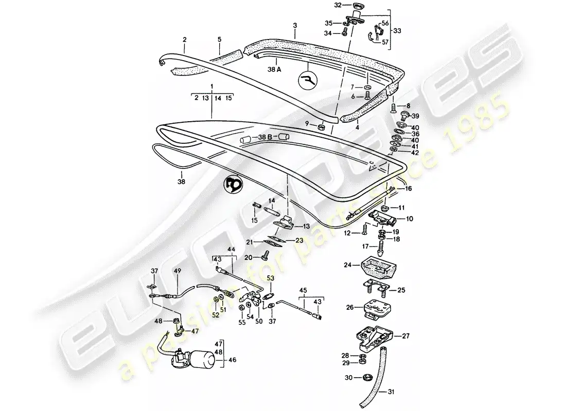 porsche 1990 (944) tapa del maletero trasero - spoiler trasero - d >> - mj 1990 diagrama de piezas