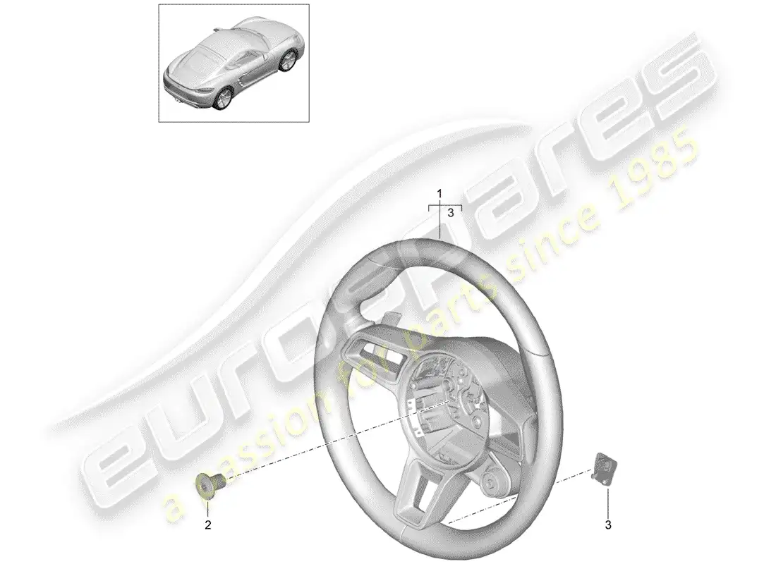 porsche 2018 (718 cayman) volante diagrama de piezas