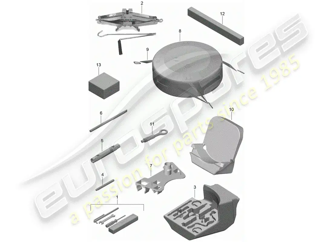 porsche 2016 (981 boxster spyder) herramienta diagrama de piezas