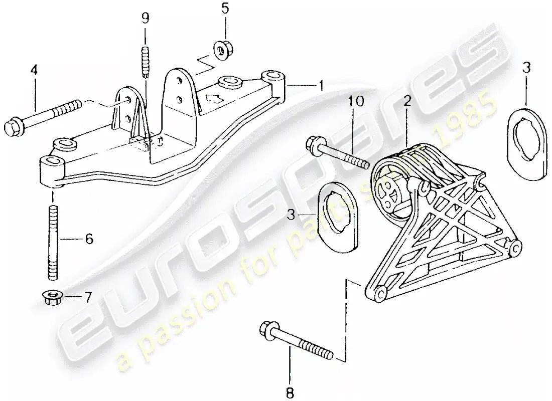 porsche 2000 (986 boxster) dispositivo de elevación del motor diagrama de piezas