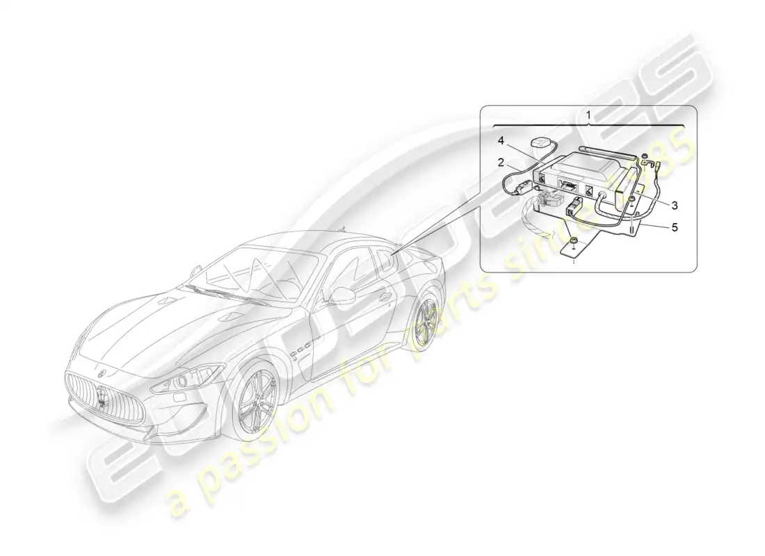 maserati qtp 3.0 tds v6 275hp (2015) diagrama de piezas del sistema de alarma e inmovilizador