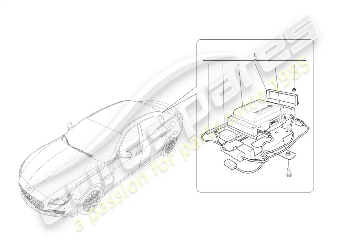 maserati qtp 3.0 tds v6 275hp (2015) diagrama de piezas del sistema de alarma e inmovilizador
