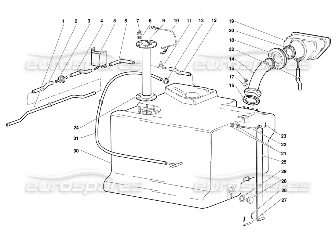 lamborghini diablo (1991) fuel system diagrama de piezas