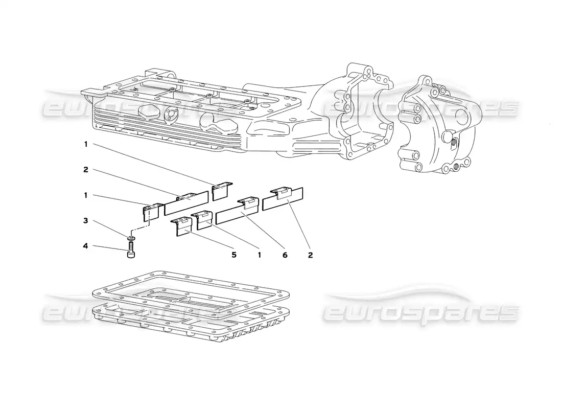 lamborghini diablo sv (1999) deflectores del cárter de aceite diagrama de piezas