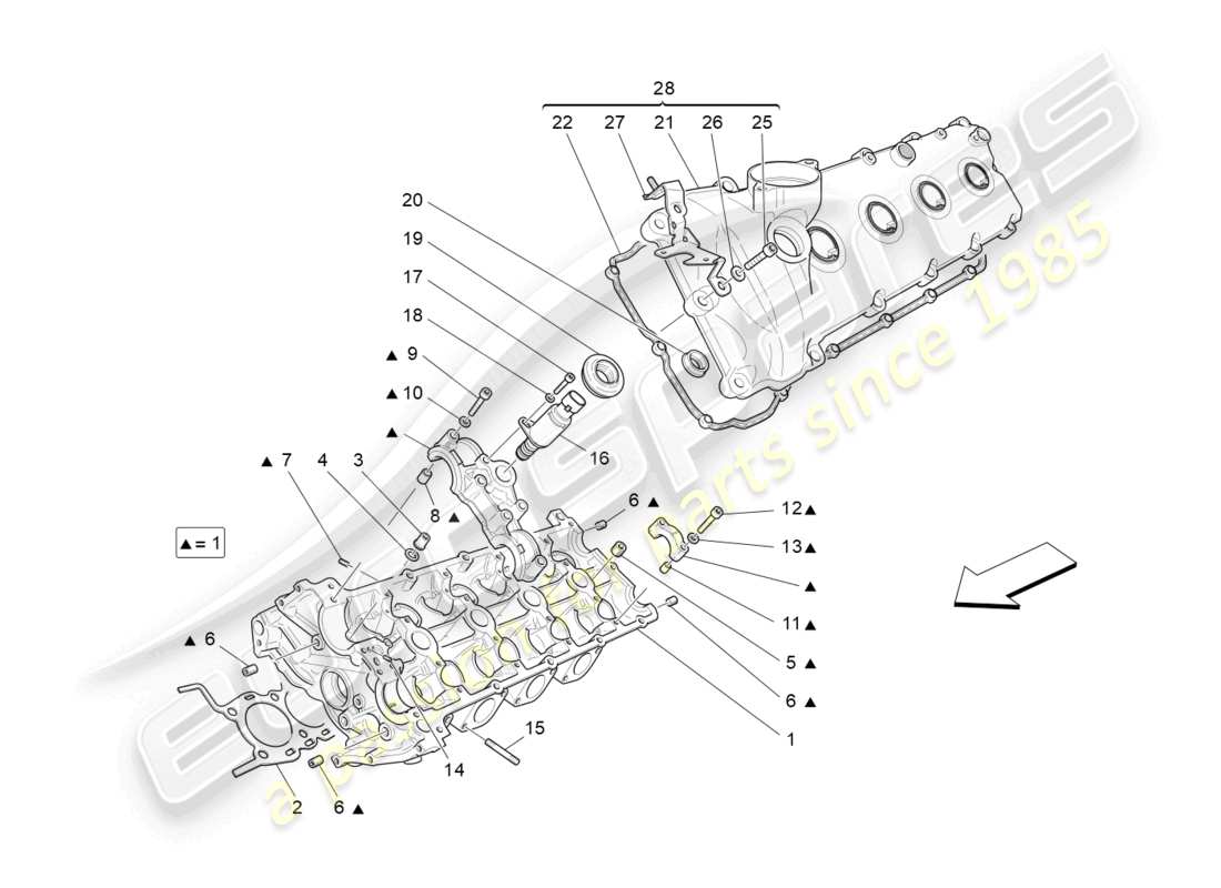 maserati grancabrio mc (2013) diagrama de piezas de la culata izquierda
