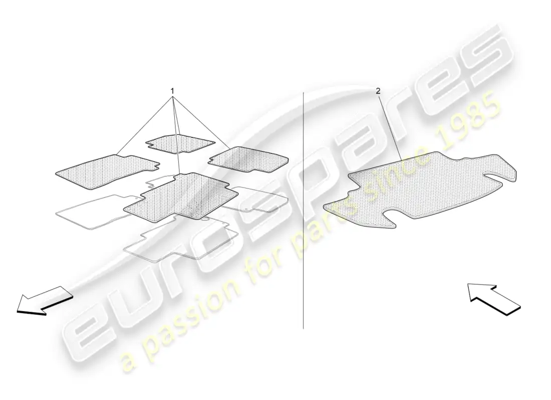 maserati granturismo s (2015) estándar proporcionado diagrama de piezas