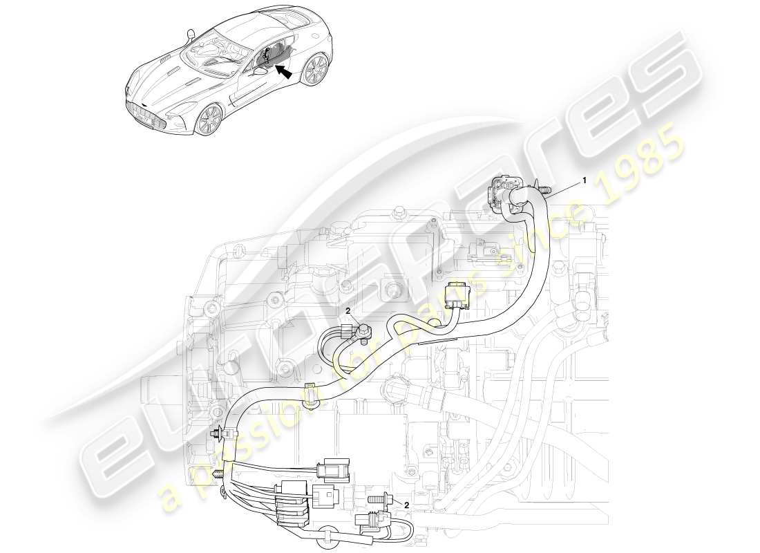 aston martin one-77 (2011) arnés de transmisión diagrama de piezas