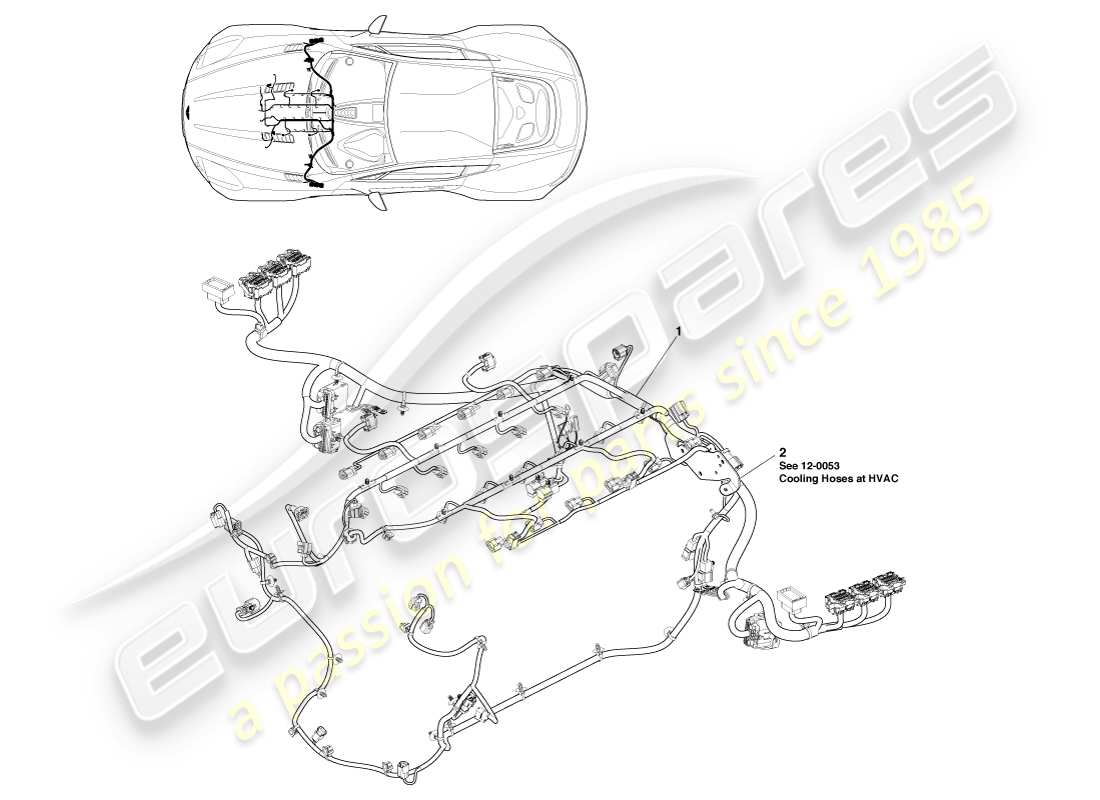 aston martin one-77 (2011) arnés del motor diagrama de piezas