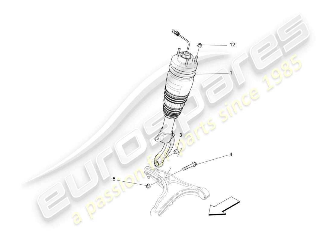 maserati levante (2018) diagrama de piezas de los dispositivos amortiguadores delanteros