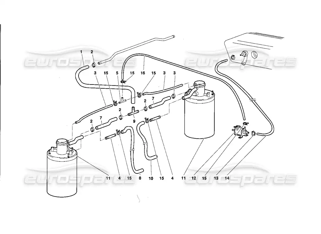 lamborghini diablo (1991) fuel system diagrama de piezas
