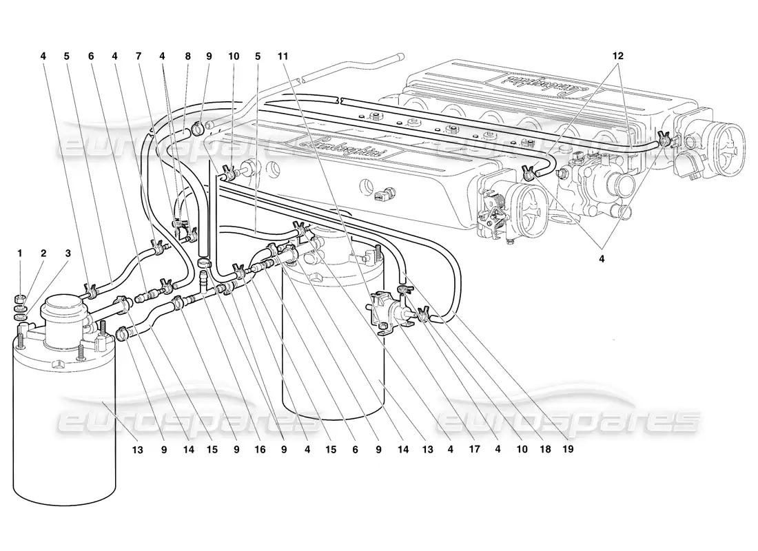 lamborghini diablo sv (1997) fuel system diagrama de piezas