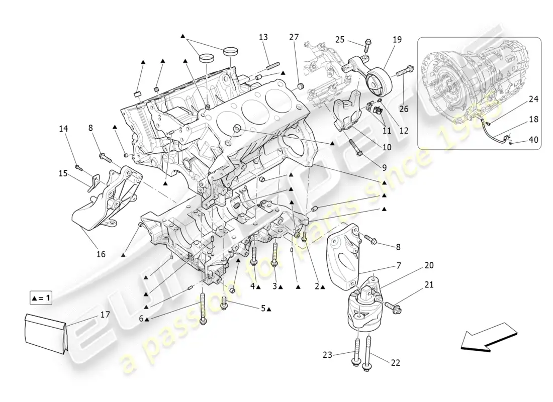 maserati qtp 3.0 tds v6 275hp (2015) diagrama de piezas del carter