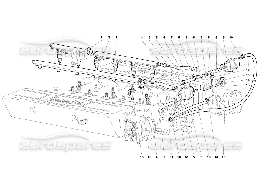 lamborghini diablo sv (1997) fuel system diagrama de piezas