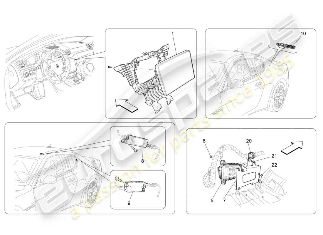 maserati granturismo s (2018) sistema de ti diagrama de piezas